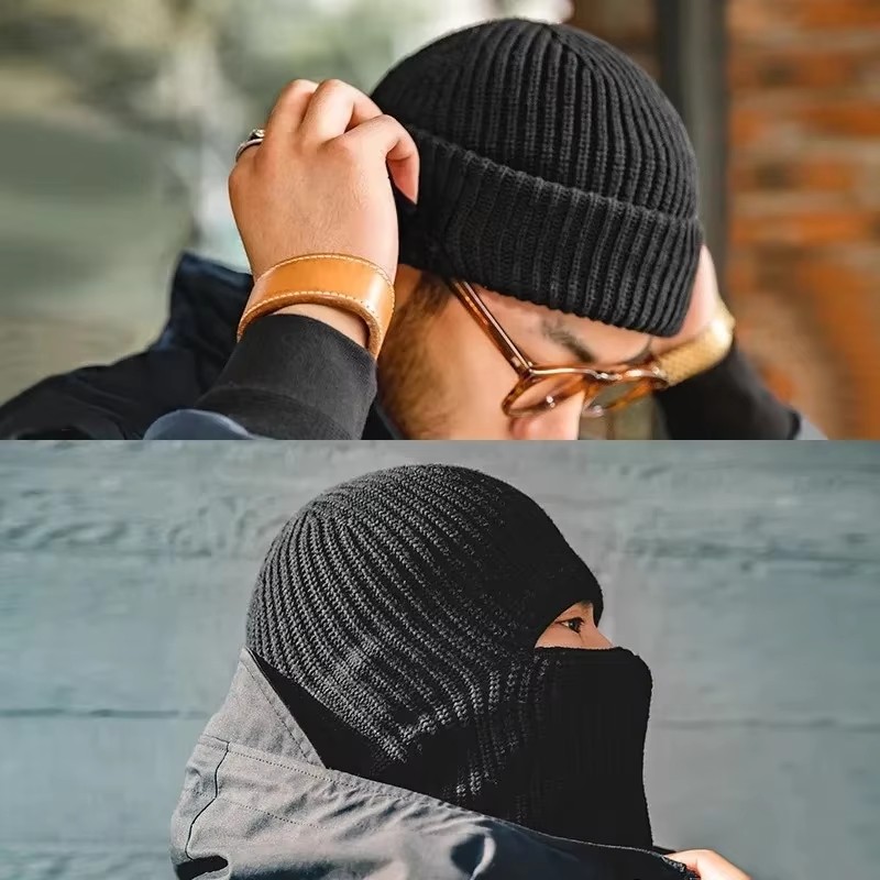 Muffler Men Wool - 남성 겨울 Skullies Beanies 여성용 모자