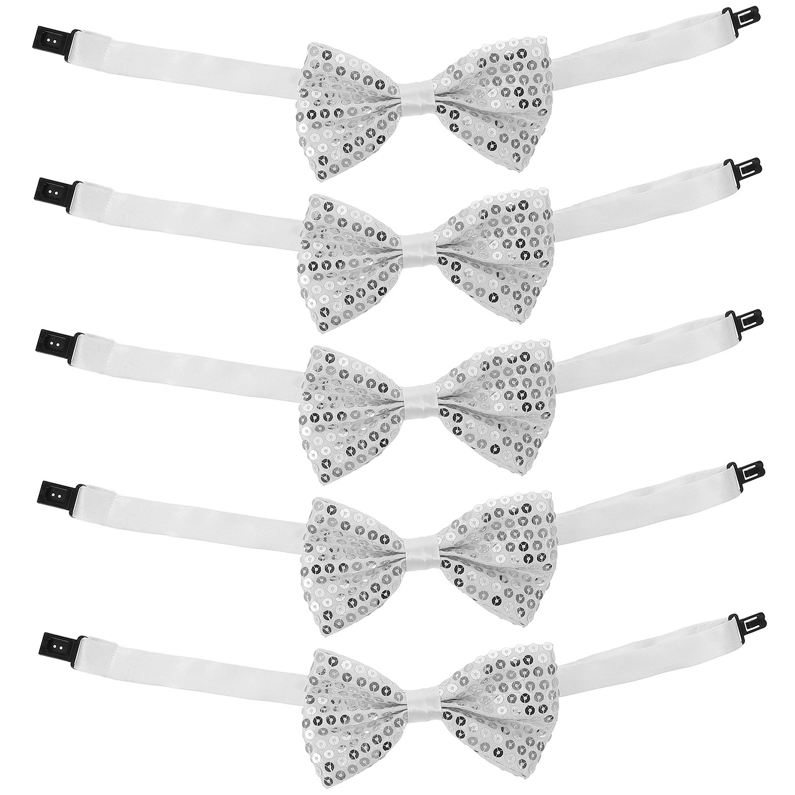 Bow Tie Pre Tied - 5개 세트 어린이용 반짝이는 스팽글 리본