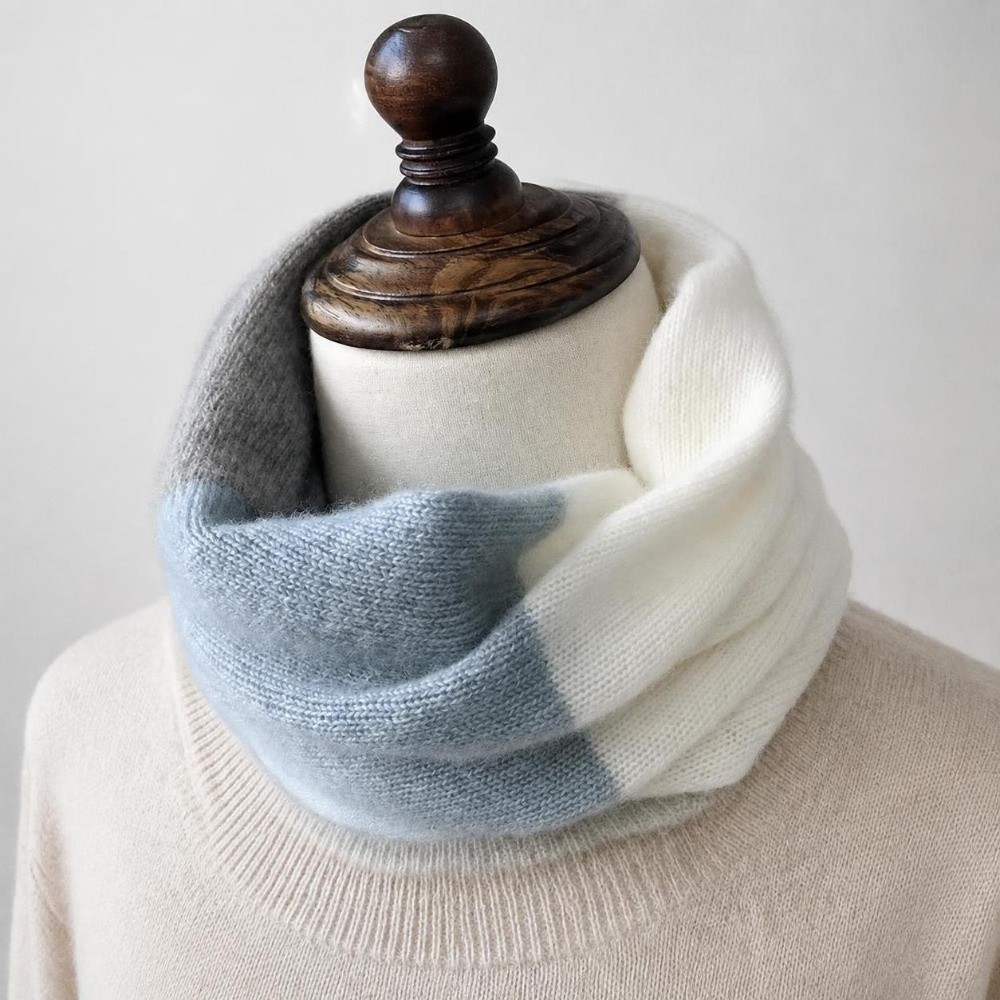 부드러운 배색 무한대 스카프 방풍 신축성 넥 워머 니트 - Infinity Scarf Knit 리뷰 및 가격
