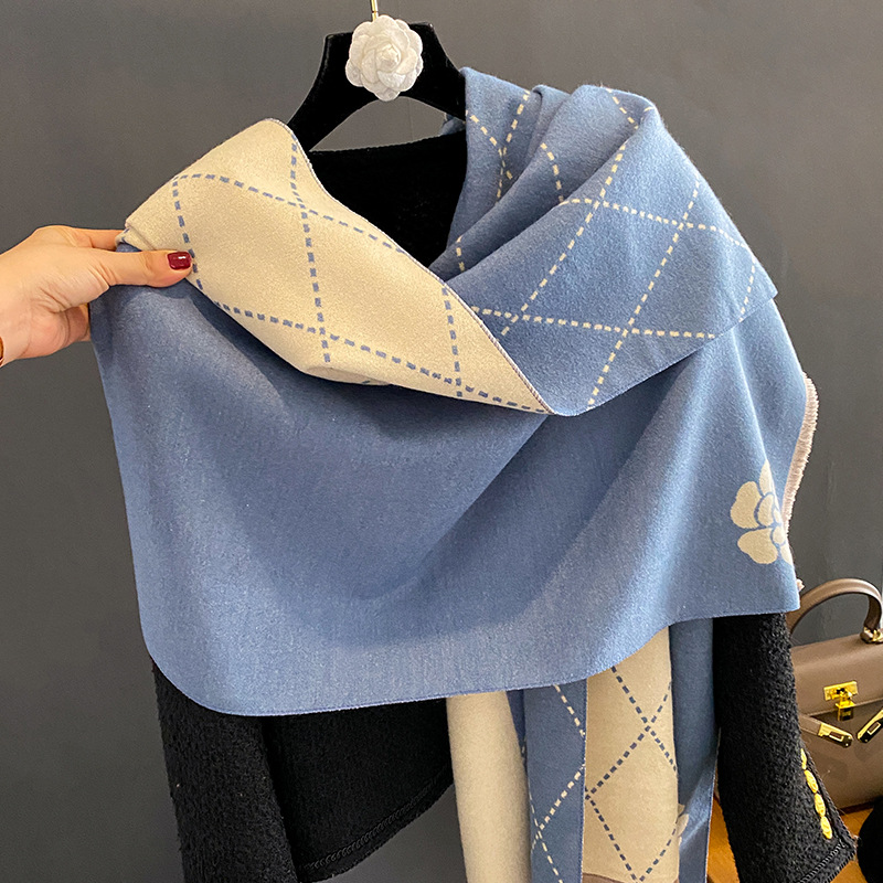 겨울용 여성용 고급스러운 플로럴 프린트 스카프, 여성용 - Woven Scarf Blanket 리뷰 및 가격