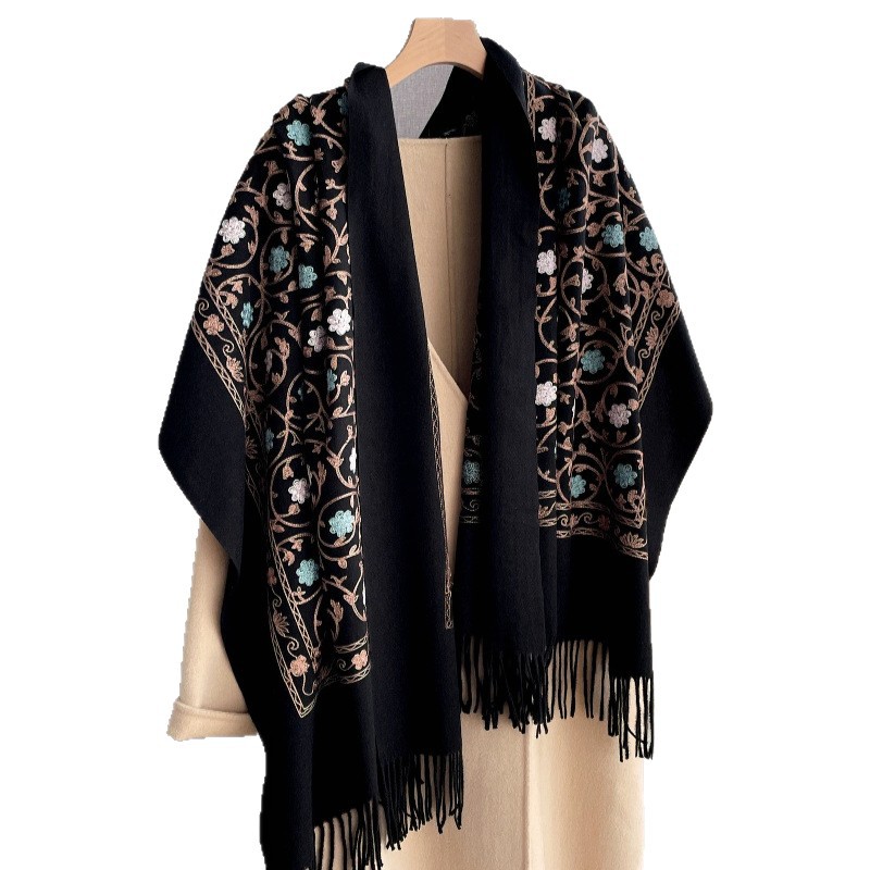 2025 신상 자수 캐시미어 스카프 여성 겨울 숄 랩  - Woven Scarf Blanket 리뷰 및 가격