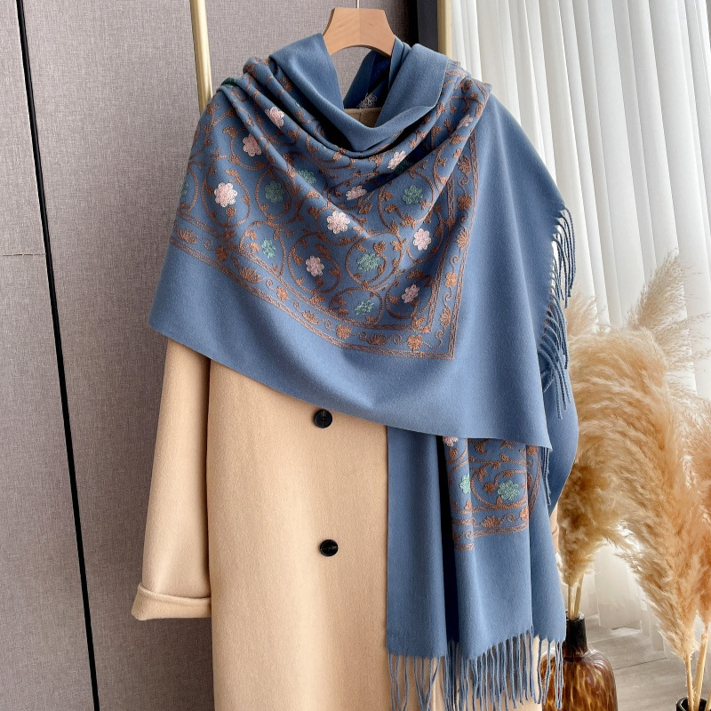 2025 신상 자수 캐시미어 스카프 여성 겨울 숄 랩  - Woven Scarf Blanket 리뷰 및 가격
